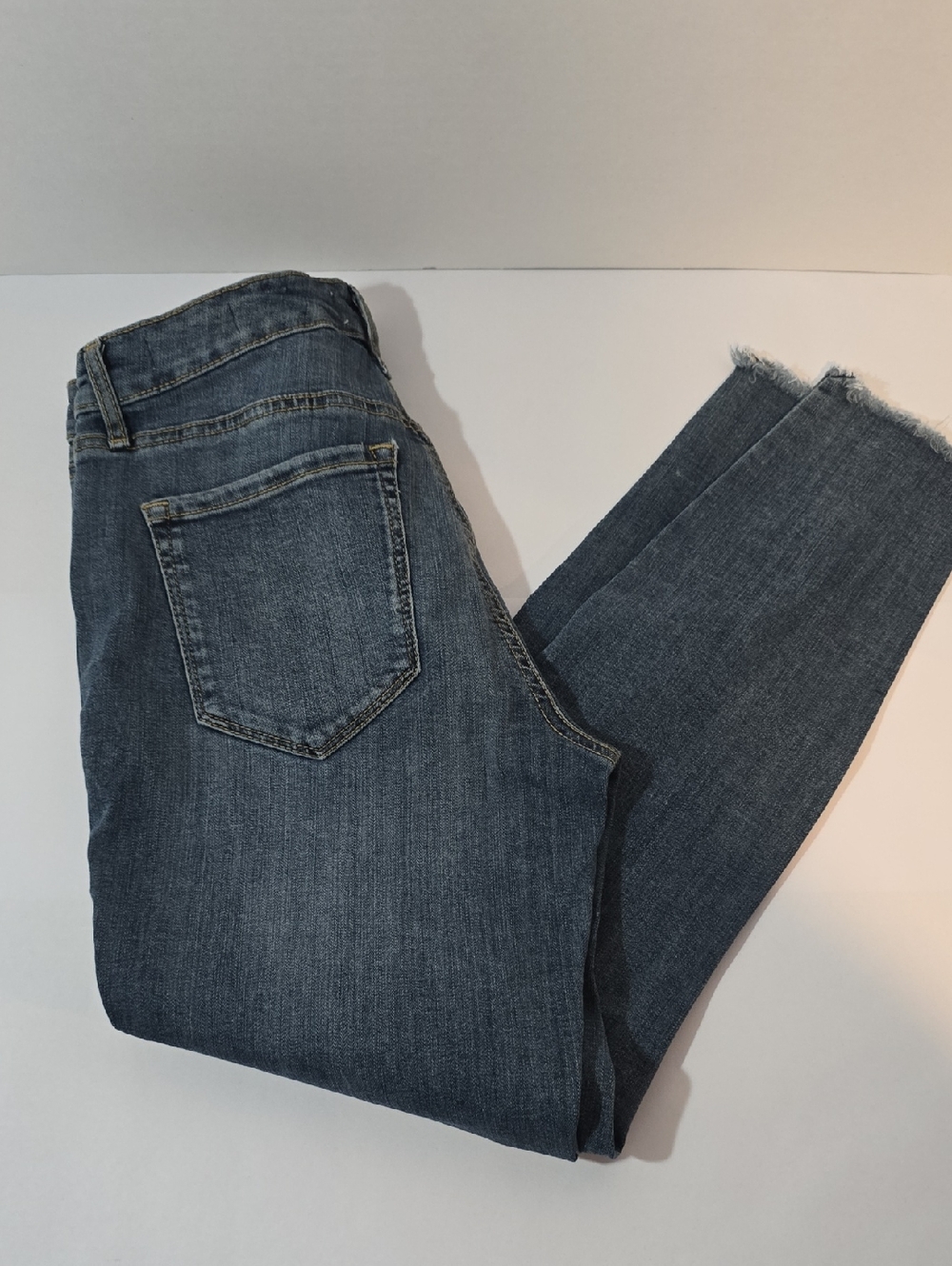 Jessica Simpson Dark Blue Frayed Hem Ankle Skinny Jeans
